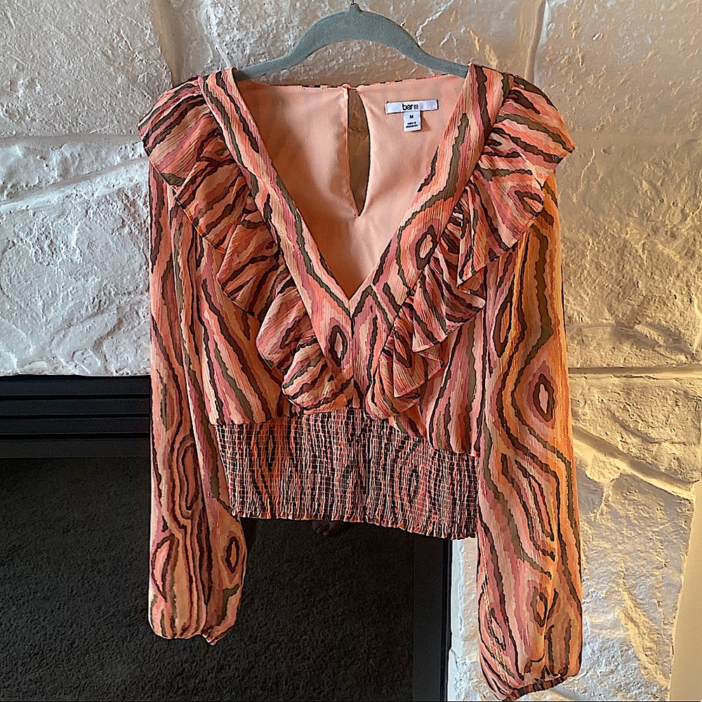 NWT BAR III Long Sleeve Cropped Blouse size medium
